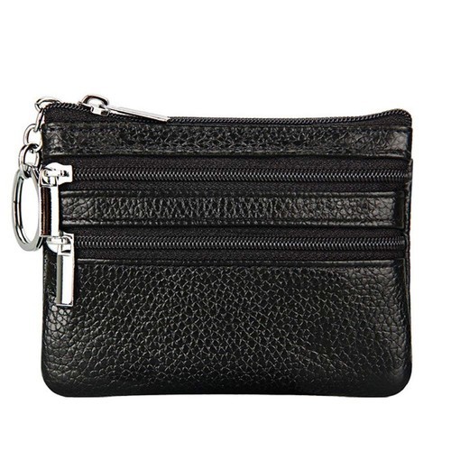 Waist Pouch Black Patch Leather Zippered Pockets for Wallet Phone Travel Gift  Item image 9