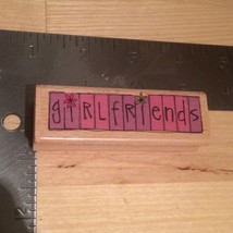 New Girlfriends Block Letters Message Text Woodblock Rubber Stamp - Craf... - $4.75