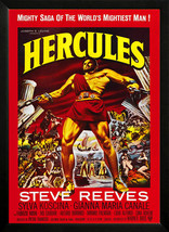 Hercules Movie Poster With Steve Reeves Advertisment Vintage Style Framed Poster - £31.27 GBP