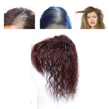 100% Curly Human Hair Topper Short Wavy Toupee Hairpiece Top Clip Wigs for Women - £13.96 GBP+