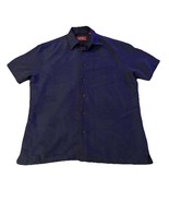 Woodys Retro Lounge Mens L Tropical Button Down Short Sleeve Navy Palm P... - €19,00 EUR