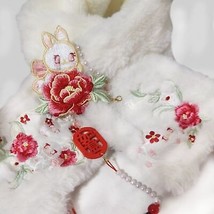 Bunny Plush Floral Scarf | Women Floral Faux Fur Collar Scarf #249 - £30.68 GBP