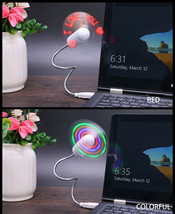 LED LIGHT-UP Glow USB POWER COOLING FAN for NOTEBOOK Laptop PC Flexible ... - £6.57 GBP
