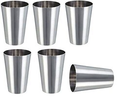 Stainless Steel Plain Lassi Glass Water Drinking Tumbler Cup Smooth Finish 300ML - £20.52 GBP