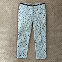 Anthropologie Cartonnier Charlie Cherry Floral Print Blue Cropped Pants ... - £27.05 GBP