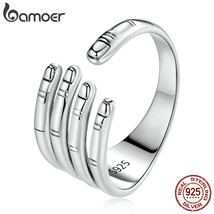Adjustable 925 Silver Creative Five Finger Ring New Fashion Trendy Band Ring for - £18.82 GBP