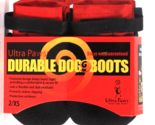 Ultra Paws Stays On Guaranteed 4/S Black &amp; Red Durable Dog Boots - $23.99