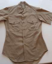 Usmc Us Marine Corps Tan Khaki Shade 2122 Quarter Sleeve Dress Uniform Shirt 15 - £17.52 GBP