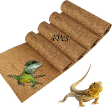 Reptile Carpet, Bearded Dragon Natural Coconut Fiber Mat, 4 Pieces Lizard Terrar - £21.46 GBP
