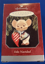 1998 Vintage Hallmark Keepsake Christmas Ornament Mouse &amp; Pepper Feliz Navidad - £9.01 GBP