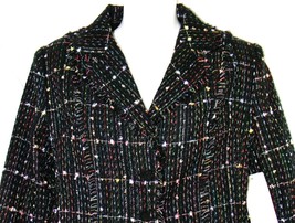 Carole Little Women&#39;s Jacket Blazer Size Petite Medium PM  Black Green N... - $48.37