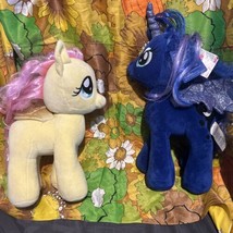 Build-a-Bear Plush Lot 2 My Little Pony Luna Blue and Butterfly Yellow 18&quot; - £36.94 GBP