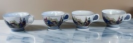 Vintage Cottage Lupine Flower Garden Tea Cups  Set of 4 Hand-painted - $21.04