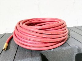 100ft x 1/4" ID Continental Red Rubber Air Hose 4 Compressor 1/4" NPT Ma... - $98.99