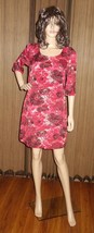 Taylor Avedon Stella silk RED BLACK print Dress Made In Usa sz L new - $64.50