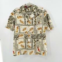 Roundy Bay Island Style Cream Ivory Hula Girls Hawaiian Camp Shirt Size M - £15.04 GBP