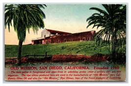 Mission San Diego De Alcala San Diego California CA UNP DB Postcard O14 - $3.91