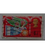 VINTAGE STAMPS BRITISH GREAT BRITAIN UK ENGLAND 4 D CHRISTMAS STAMP X1 B... - £1.32 GBP