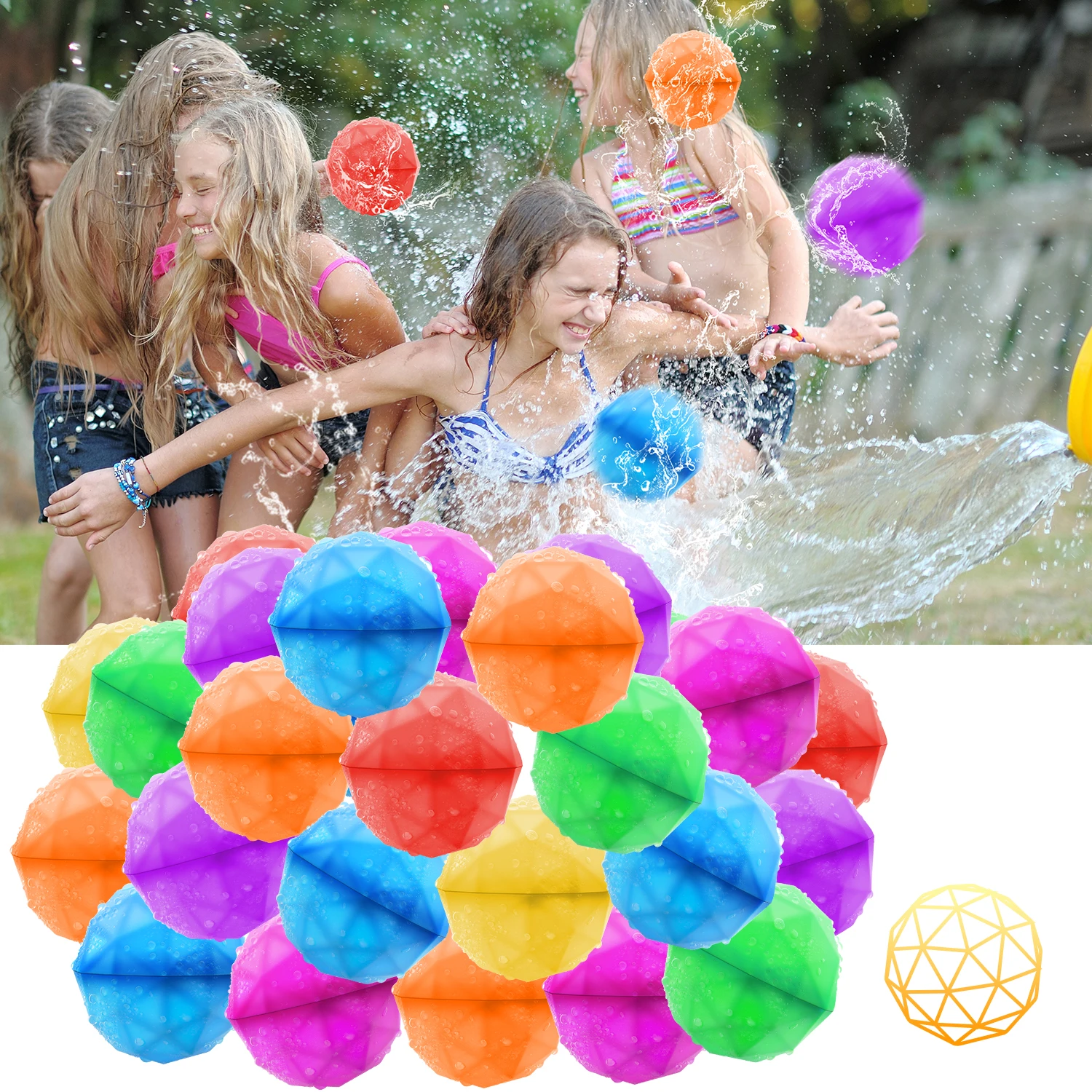 Reusable Water balloon Outdoor Games Beach Summer Refillable Self Sealing Qui - £14.85 GBP+