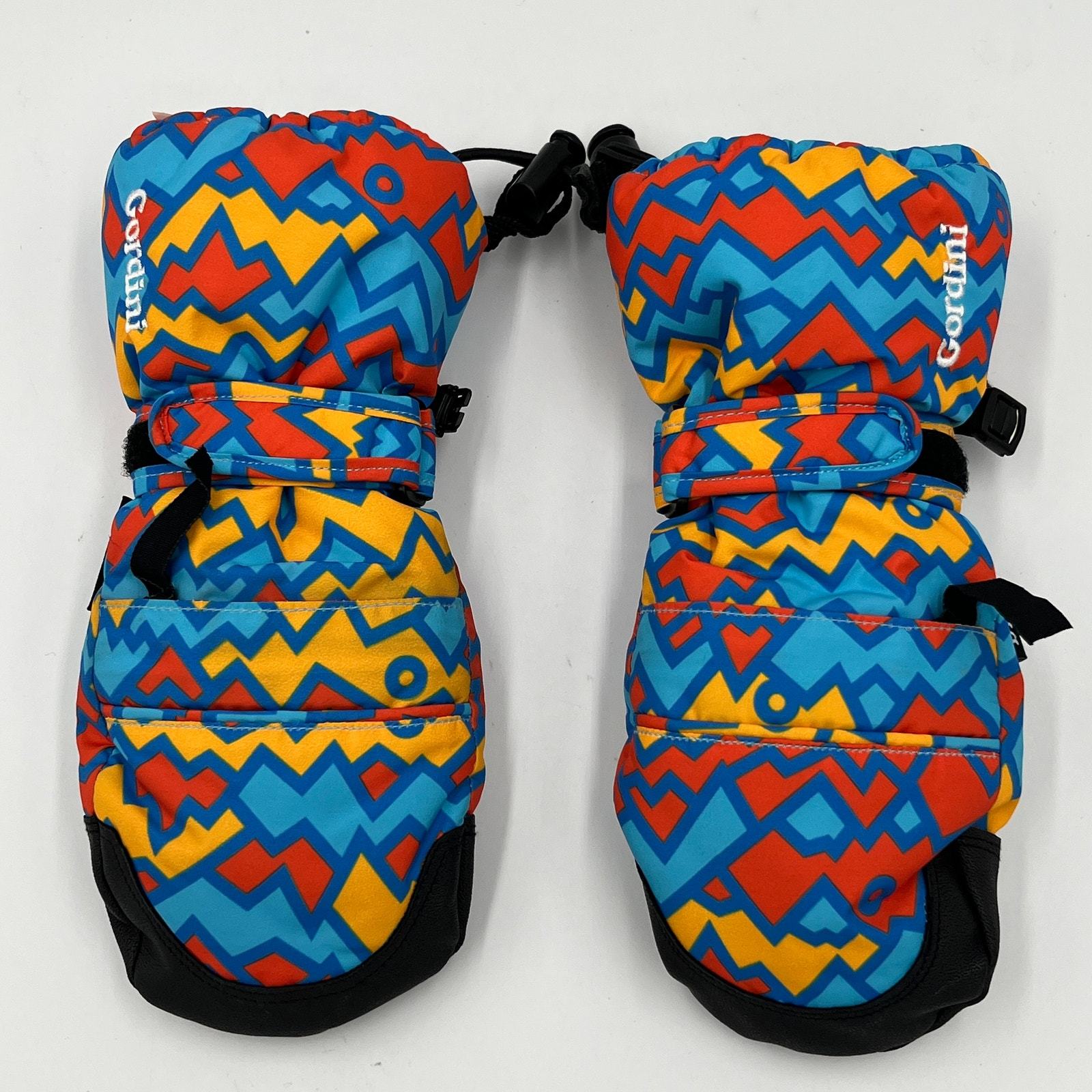 Gordini Unisex-Child Wrap Around Mitten Gloves Geo Peaks Blue/Orange Large - $24.99