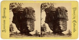 c1900&#39;s Real Photo Stereoview Balanced Rock Garden of the Gods Colorado - £21.93 GBP