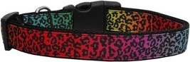 Rainbow Leopard Nylon Dog Collar XL - $34.99