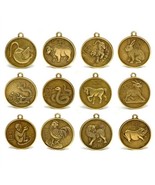 SET OF 12 CHINESE ZODIAC CHARMS 1&quot; Pendant Feng Shui Lunar New Year Horo... - £11.88 GBP