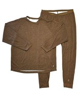 Terramar Base Layer Top Bottoms Mens 2XL Brown Body Sensors Wool Blend Set - $48.94