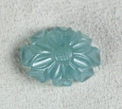 Natural Blue Aquamarine Carved Flower 32.75 Ct Gemstone Ring Pendant Designing - £366.39 GBP