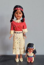 Vintage 1950s Knickerbocker Peewee Native American Indian Doll Mother Child Lot - £29.59 GBP