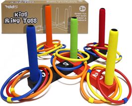 Safe Indoor &amp; Outdoor Ring Toss Game - Family Fun with 16 Colorful Foam ... - $54.40