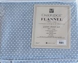 OAKRIDGE ~ 4-Piece Set ~ QUEEN Flannel Sheets ~ BLUE POLKA DOT ~ 100% Co... - $70.13