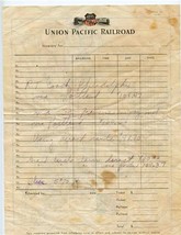Union Pacific Railroad Itinerary Form and Route Map 1941 - $27.72