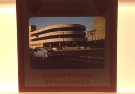 Vtg 40s Kodachrome Street Car Mid Century Modern Building Photograph Color Slide - £63.92 GBP