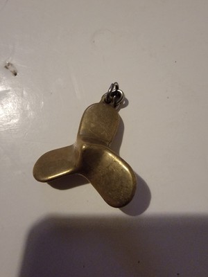 Solid BRASS Propeller Boating Sailing Nautical Pendant Charm - £21.32 GBP