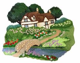 Beyond Vision Custom and Unique English Cottage Garden Scene Embroidered Iron on - £25.72 GBP