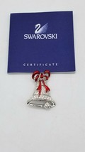 Swarovski Silver Tone Clear Crystals Red Enamel Bell Brooch - £20.53 GBP