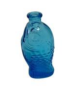 Vintage Wheaton Miniature Fish Bitters Aqua Blue Glass Bottle Small 3&quot; T... - $228.47 MXN