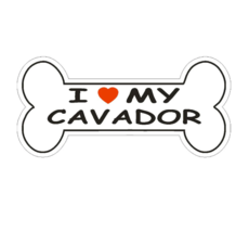 4&quot; love my cavador dog bone bumper sticker decal usa made - $26.99