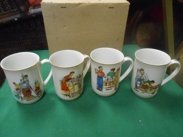 NIB- Norman Rockwell Set Of 4 Coffee Mugs - £14.56 GBP