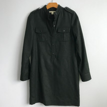 Banana Republic Wool Dress 2 Green Fleece Collared Pullover Mini Shift C... - £16.48 GBP