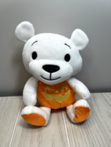 Hallmark 8&quot; plush orange white Halloween pumpkin jack-o-lantern white teddy bear - £2.79 GBP