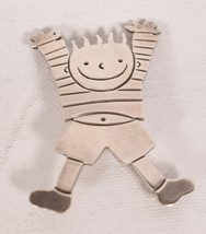 Sterling Silver Vintage Mexico Upside down Boy Pin Brooch - $41.58