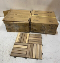 2 Qty of Pack of 10 Acacia Hardwood Interlocking Patio Tiles 12&quot;x12&quot; (20... - £59.75 GBP