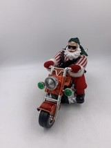 Motorcycle Santa Animated Christmas Toy Sings Bad to the Bone, Lights Up, Sways - £29.17 GBP
