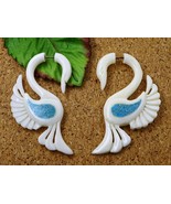 Swan Fake Gauges Earrings - Split Earrings - Faux Gauges - Boho Tribal - £15.01 GBP