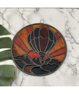 Vintage Hot Air Balloon Stained Glass Sun Catcher Wall Hanging Red Orang... - €23,77 EUR