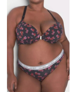 Lane Bryant CACIQUE Wide Side Thong Panty BLACK FLORAL SeXy PLUS Size 26... - $21.80 CAD