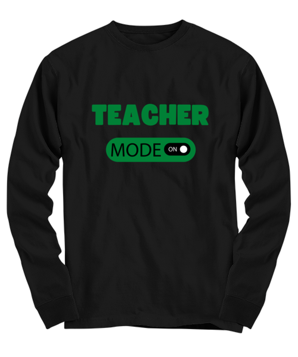 teacher mode on longsleeve tee black  - $24.99+