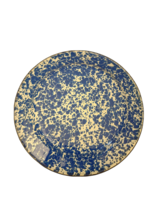 Vintage BLUE &amp; WHITE SPLATTER farmhouse GRANITE/ENAMEL WARE 10" PLATE - $10.72